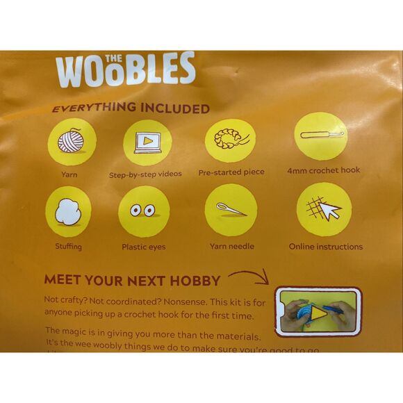 NEW/SEALED-THE WOOBLES LEARN TO CROCHET KIT FOR BEGINNERS-FRED THE DINOSAUR - Picture 3 of 4